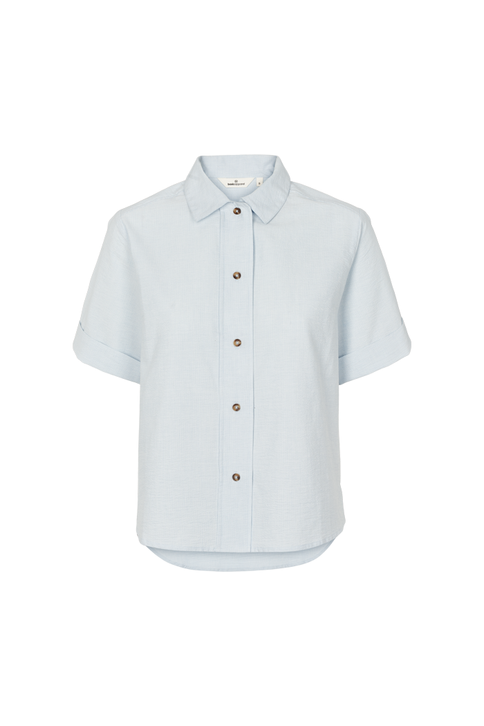 Basic Apparel Anisse SS Shirt GOTS Skjorter 523 Ashley Blue/Whisper White